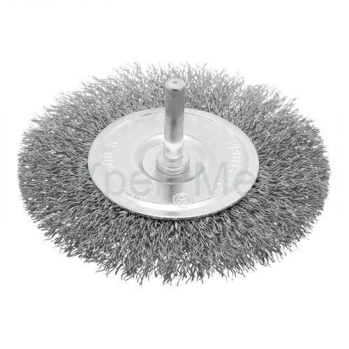 Щетка для дрели 100 мм, плоская со шпилькой, витая проволока Сибртех