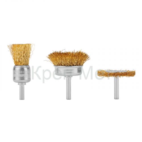 Набор щеток для дрели, 3 шт, 1 плоская, 50 мм, 2 "чашки", 25-50 мм, со шпильками Matrix