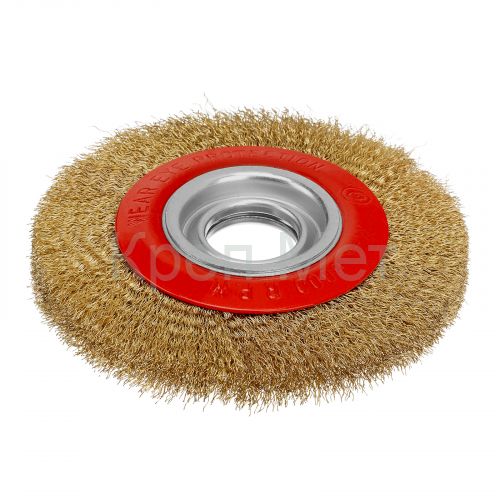 Щетка для точила, 150 мм, посадка 32 мм, плоская, латунированная витая проволока Matrix