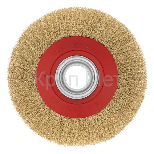 Щетка для точила, 200 мм, посадка 32 мм, плоская, латунированная витая проволока Matrix