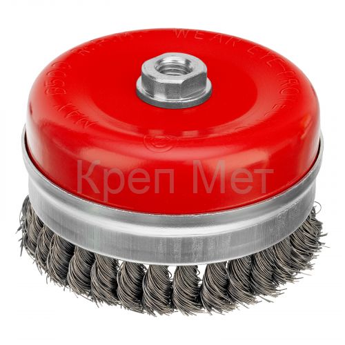 Щетка для УШМ Heavy Duty, 125 мм, М14, "чашка", крученая проволока 0.5 мм Matrix