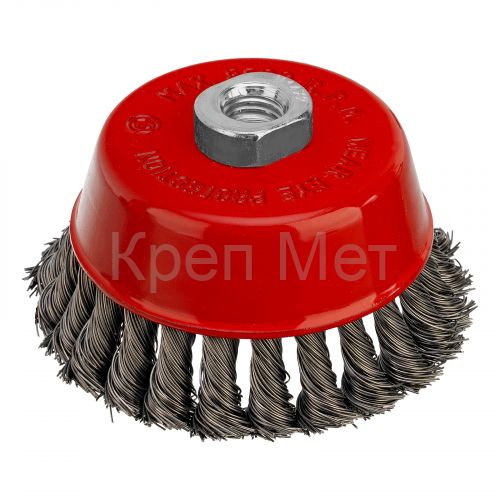 Щетка для УШМ, 100 мм, М14, "чашка", крученая проволока 0.5 мм Matrix