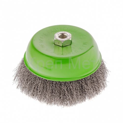 Щетка для УШМ, 150 мм, М14, "чашка", витая проволока 0.3 мм Сибртех