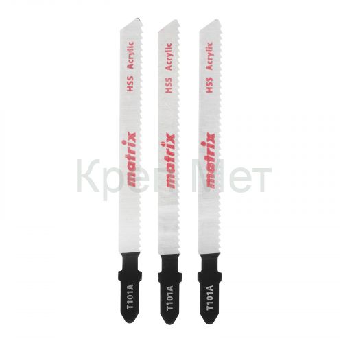 Полотна для электролобзика  по пластику, 3 шт, T101A, 72 x 2 мм, HSS Matrix