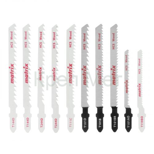 Набор полотен для электролобзика по дереву, 10 шт, T-SET1007 Matrix