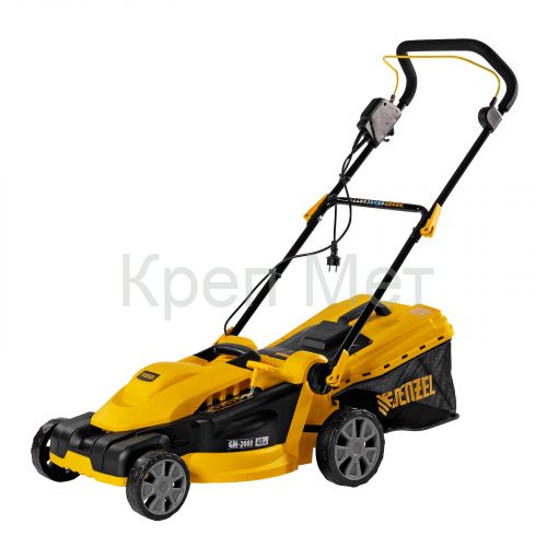 Газонокосилка электрическая GM-2000, 2000 Вт, ширина 43 см, 6 уровней, травосборник 45 л. Denzel
