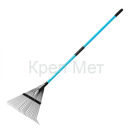 Грабли веерные стальные, 570х1520 мм, 24 зуба, фибергласовый черенок, ПВХ накладка, LUXE// Palisad