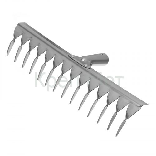 Грабли, нержавеющая сталь, 340 мм, 14 витых зубьев, без черенка, Сибртех