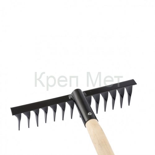 Грабли стальные, 300х1300 мм, 14 витых зубьев, деревянный черенок, Сибртех