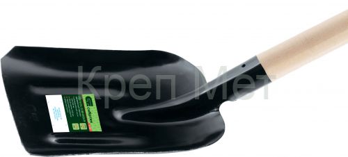 Лопата совковая, 220х260х1400 мм, ребра жесткости, деревянный черенок, Россия Сибртех