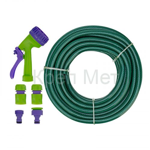 Набор поливочный, шланг 1/2", 15 м, 7 режимов пистолет, соединитель, адаптер Palisad