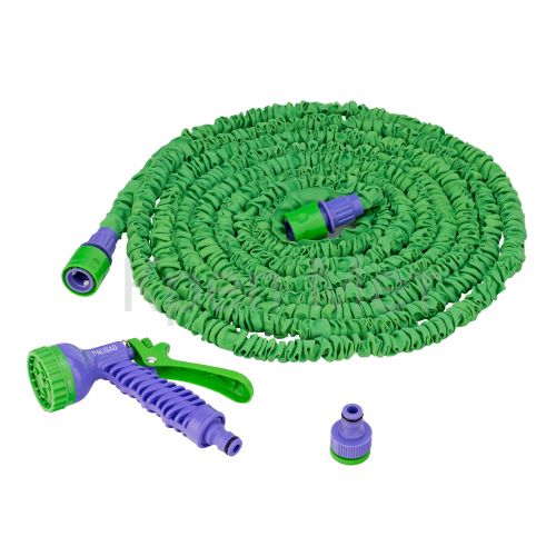 Набор поливочный, усиленый растягивающийся шланг 15 м, 7 режимов пистолет, соединитель, адаптер Palisad