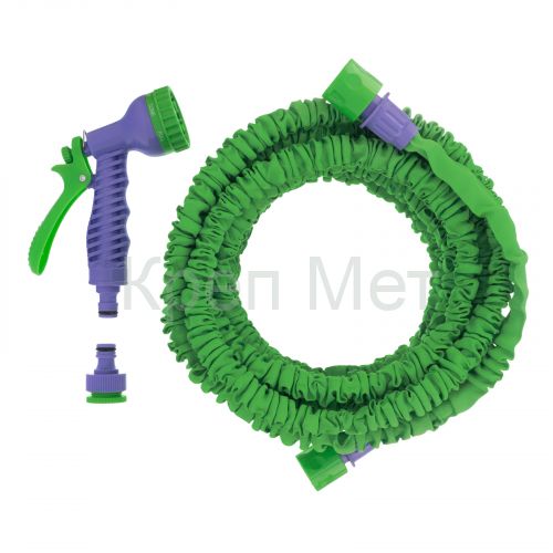 Набор поливочный, усиленый растягивающийся шланг 20 м, 7 режимов пистолет, соединитель, адаптер Palisad