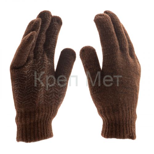 Перчатки трикотажные, двойные, верблюжья и овечья шерсть, ПВХ покрытие, Сибртех