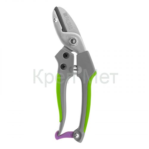 Секатор с наковальней, 170 мм, металлические обрезиненные рукоятки, Palisad