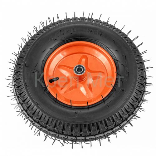 Колесо пневматическое усиленное, шина 8PR, 4.00-8 D400 мм, внутренний диаметр подшипника 20 мм, длина оси 90 мм Palisad