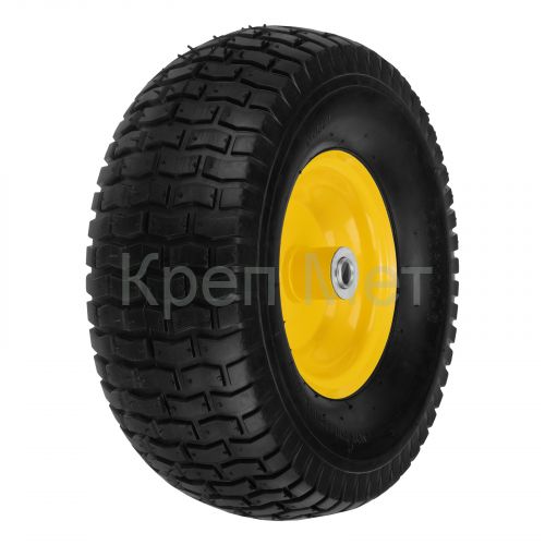 Колесо пневматическое 15/6.00-6, D 370 мм, подш. внут. диам. 16 мм, длина оси 100 мм Denzel