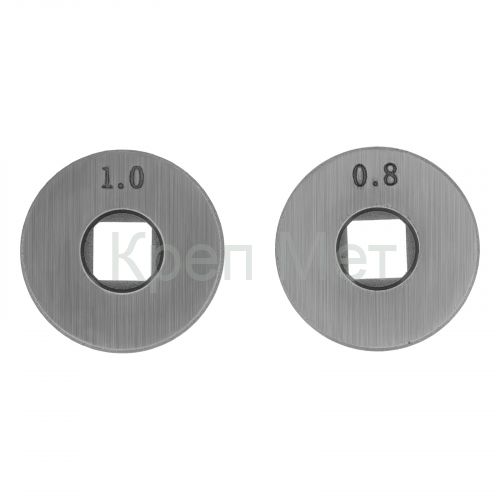 Подающий ролик, U профиль зубчатый под флюсовую проволоку 0,8-1мм посадка квадрат, 2 шт Denzel