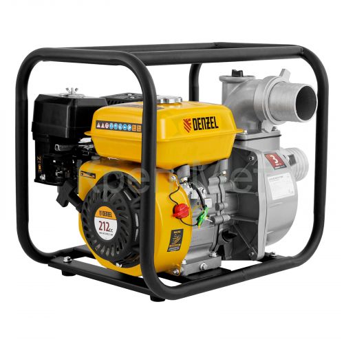 Мотопомпа бензиновая для чистой воды PX-80, 7 л.с, 3", 1000 л/мин, глубина 8 м, напор 30 м Denzel