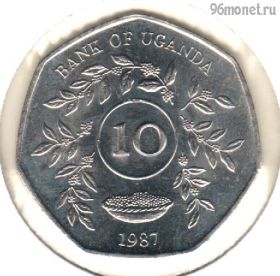 Уганда 10 шиллингов 1987