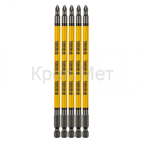 Бита PH2х150, сталь S2, цилиндр., 5шт. Е 6,3 Denzel