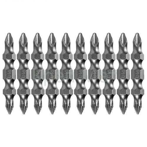 Бита двухсторонняя, PH2-PH1 х 45 мм, сталь S2, 10 шт. Denzel