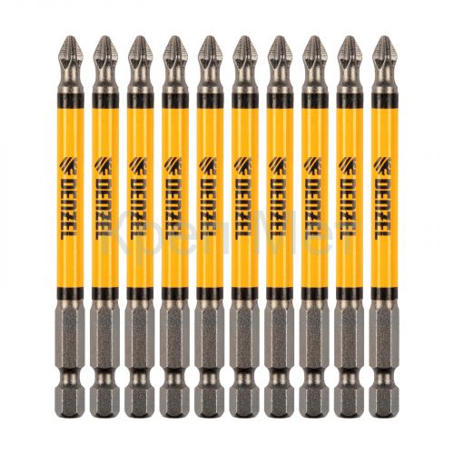 Бита PH2х90, сталь S2, цилиндр., 10 шт. Е 6,3 Denzel