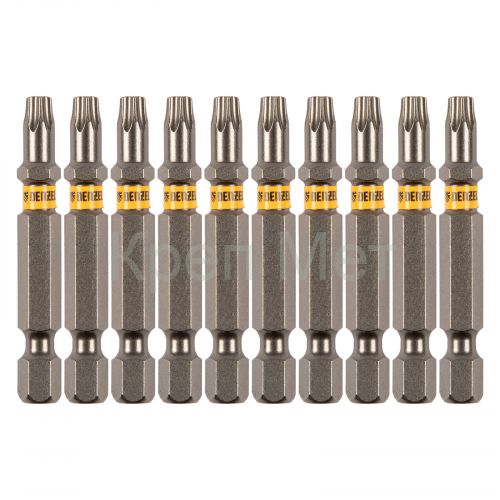 Бита TX 25х50, сталь S2, шестигранный профиль, 10 шт. Е 6,3 Denzel