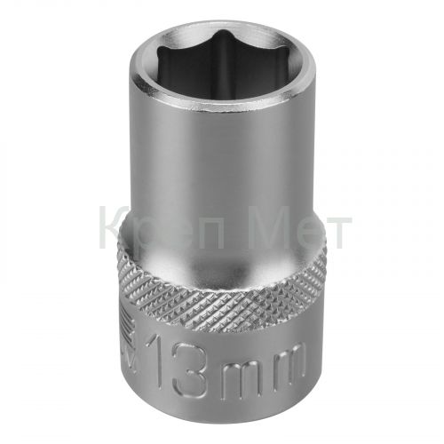Головка торцевая, 13 мм, шестигранная, CrV, под квадрат 1/2 Stels