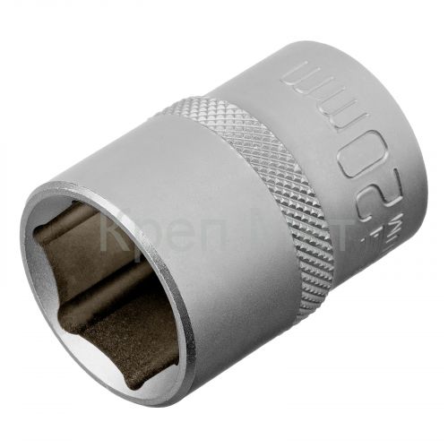 Головка торцевая, 20 мм, шестигранная, CrV, под квадрат 1/2 Stels