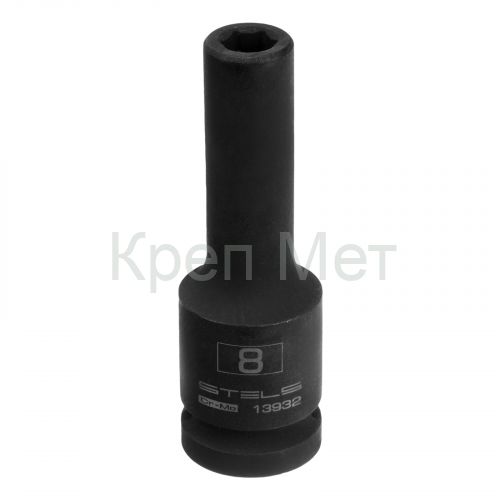 Головка ударная удлиненная шестигранная, 8 мм, 1/2, CrMo Stels