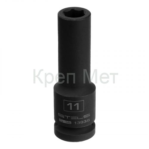 Головка ударная удлиненная шестигранная, 11 мм, 1/2, CrMo Stels