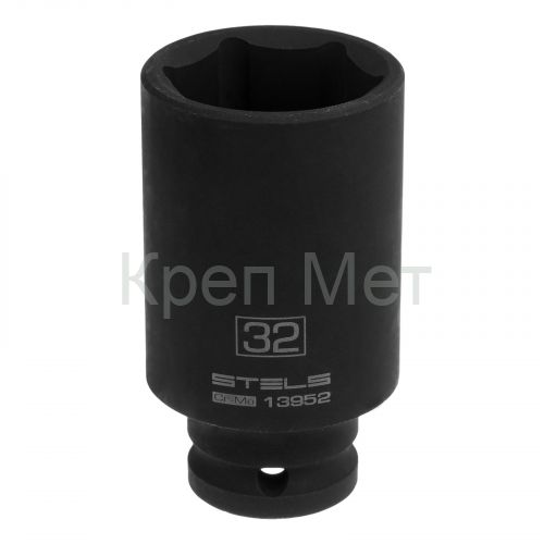 Головка ударная удлиненная шестигранная, 32 мм, 1/2, CrMo Stels