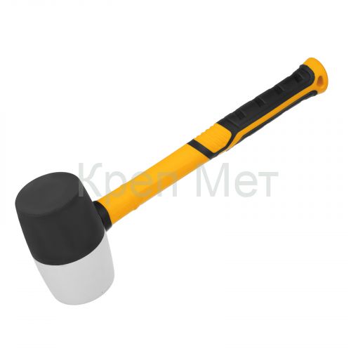 Киянка резиновая, 680 г, черно-белая, фибергласовая рукоятка c TPR покрытием Denzel