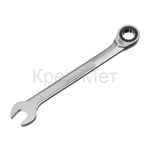 Ключ комбинированный трещоточный, 15 мм, количество зубьев 100 Gross