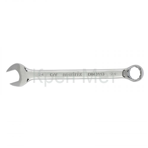 Ключ комбинированный, 24 мм, CrV, полированный хром Matrix