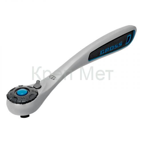 Ключ-трещотка 1/4", CrV, 120 зубьев, с быстрым сбросом, цельнометаллический, хром Gross