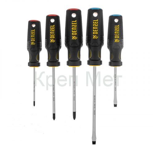 Набор отверток, 5 шт., PH+SL, S2, 3к рукоятка Denzel