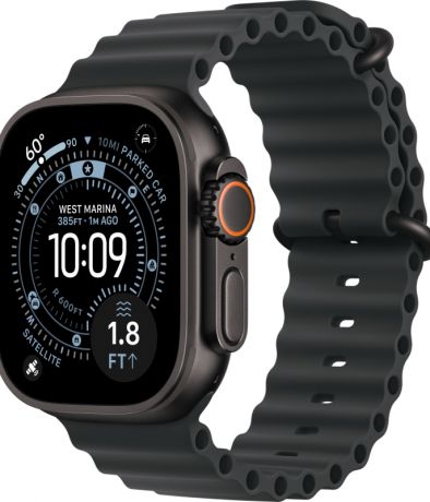 Apple Watch Ultra 3, 49 мм, Black Titanium Black Ocean Band