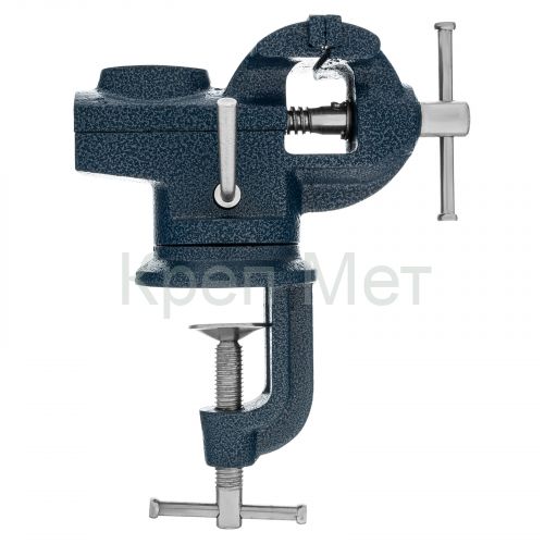 Тиски слесарные, настольные, поворотные, ширина рабочих губок 65 мм, наковальня Сибртех