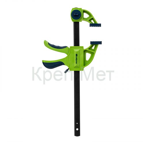 Струбцина F-образная, быстрозажимная, 200 х 70 х 420 мм, пластиковый корпус, фиксатор, двухкомпонентная рукоятка Сибртех