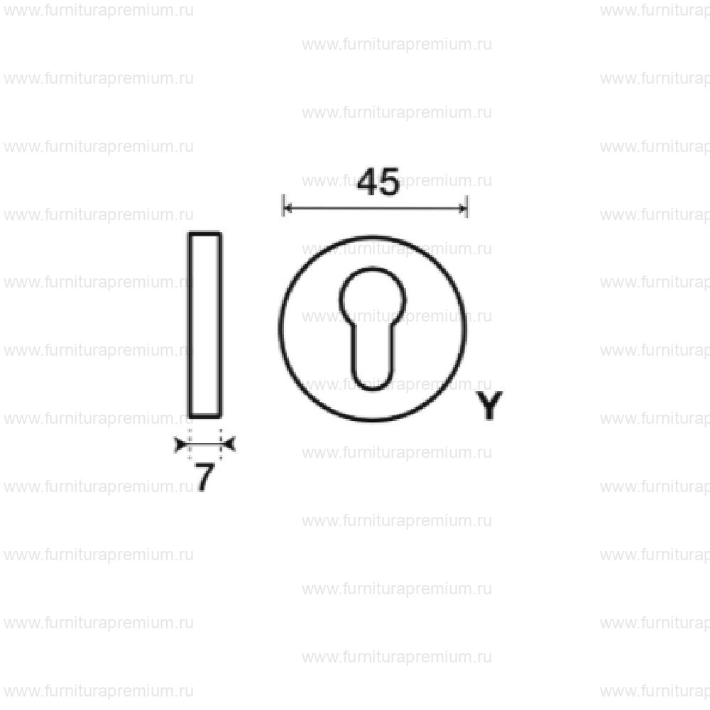 Накладка Frascio CYL/45 под замок с цилиндром
