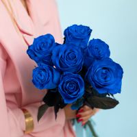 7 синих роз
