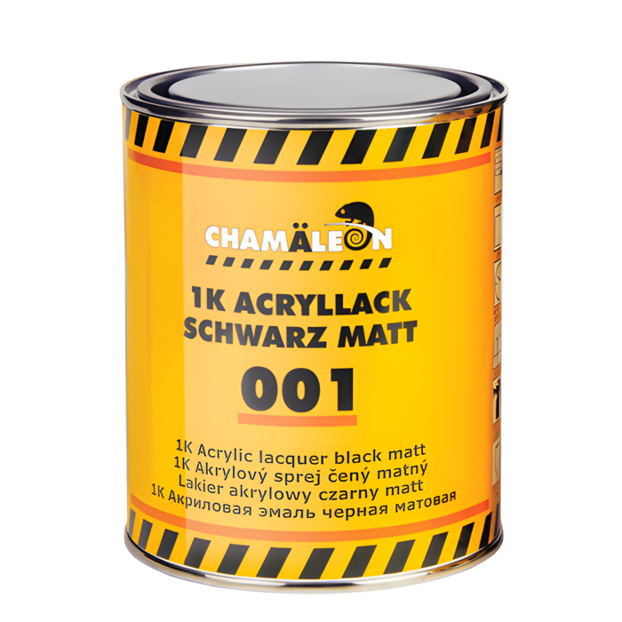 Chamaeleon 1К Эмаль черная матовая, объем 1л.