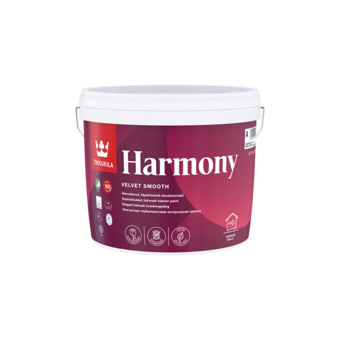 Tikkurila Harmony краска акрилатная стойкая к мытью глубокоматовая база C 9л