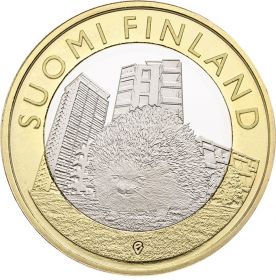 Ёж. Провинция Уусимаа.5 евро Финляндия 2015