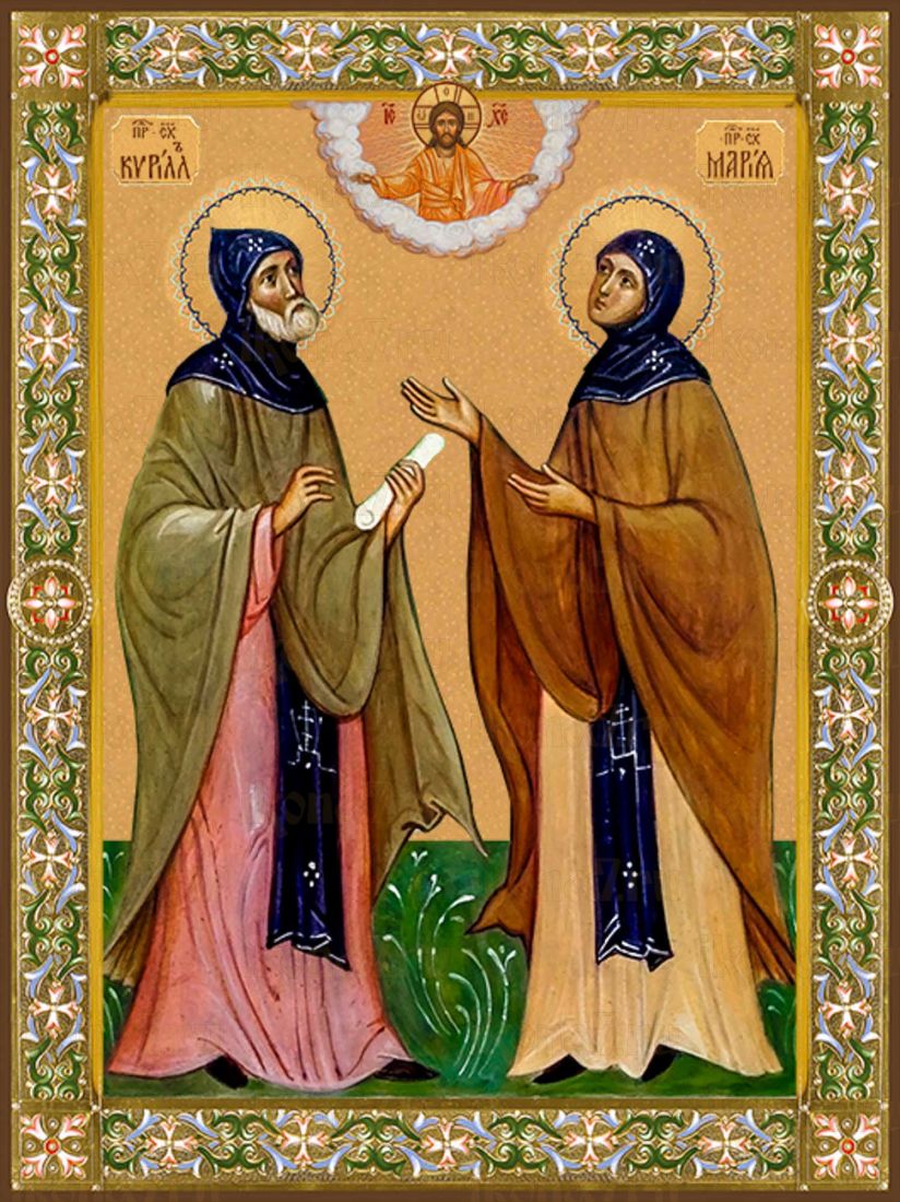 Икона Кирилл и Мария Радонежские (Премиум UV-печать)(ЮДД-730)