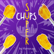 Super Chups СуперЧупс Леденец на палочке с головой Супергероя (Версия: Бэтмен + Железный человек)