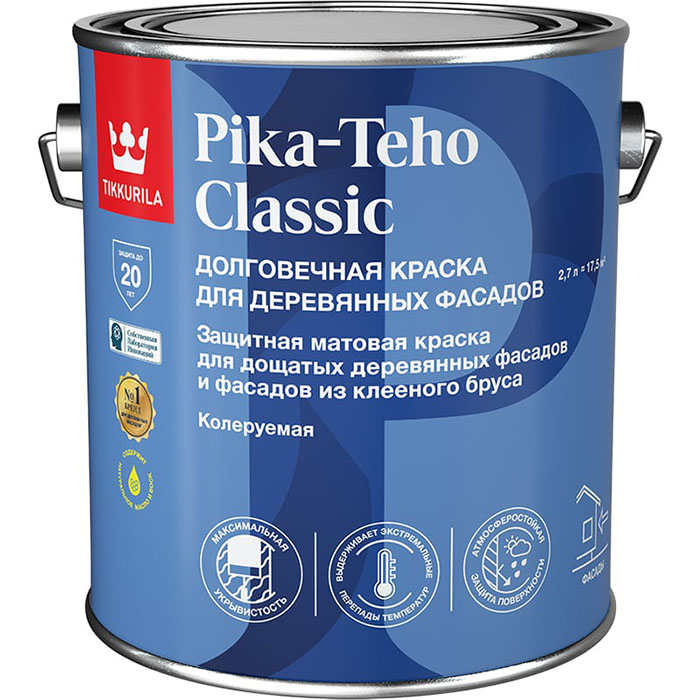 Tikkurila Pika Teho Classic краска акрилатная для деревянных фасадов матовая база C 2.7л