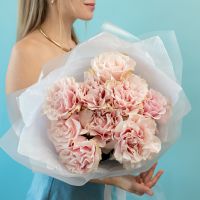 9 французских роз (сорт пинк мондиаль)